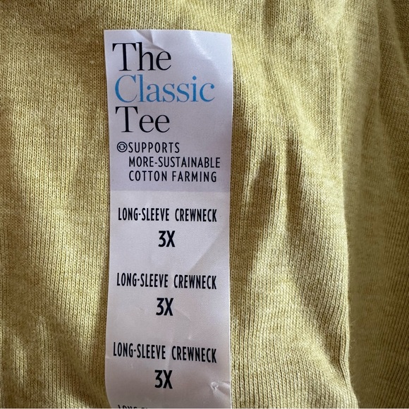 Croft & Barrow Women’s Scoop Neck Long Sleeve Classic T-Shirt Yellow 3X - Picture 4 of 6